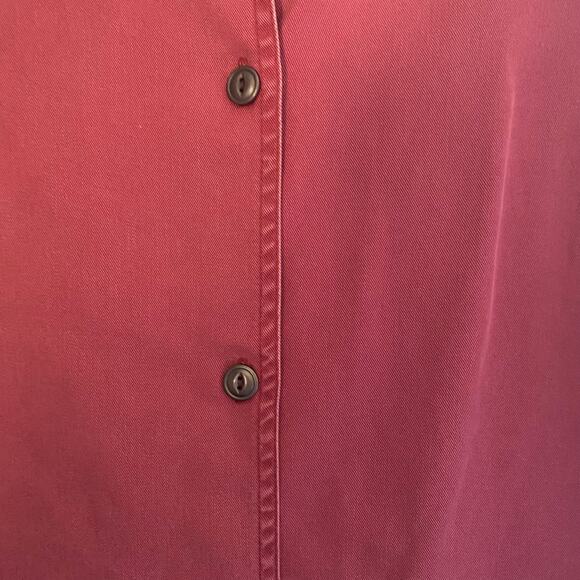 French Laundry Chore Jacket Shirt Red Lyocell Tencel Womens Size Large - Picture 7 of 9